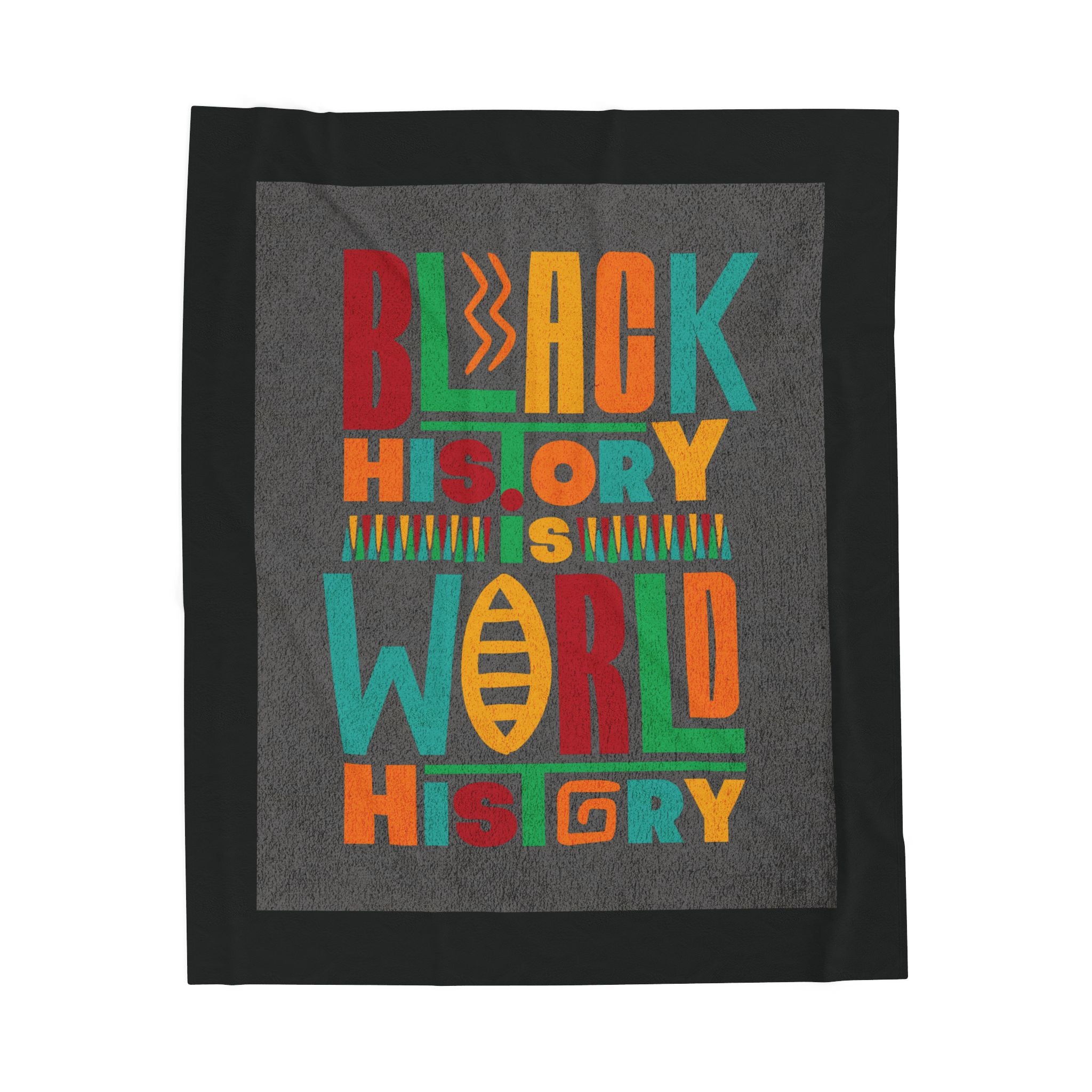Colorful Black History Plush Blanket