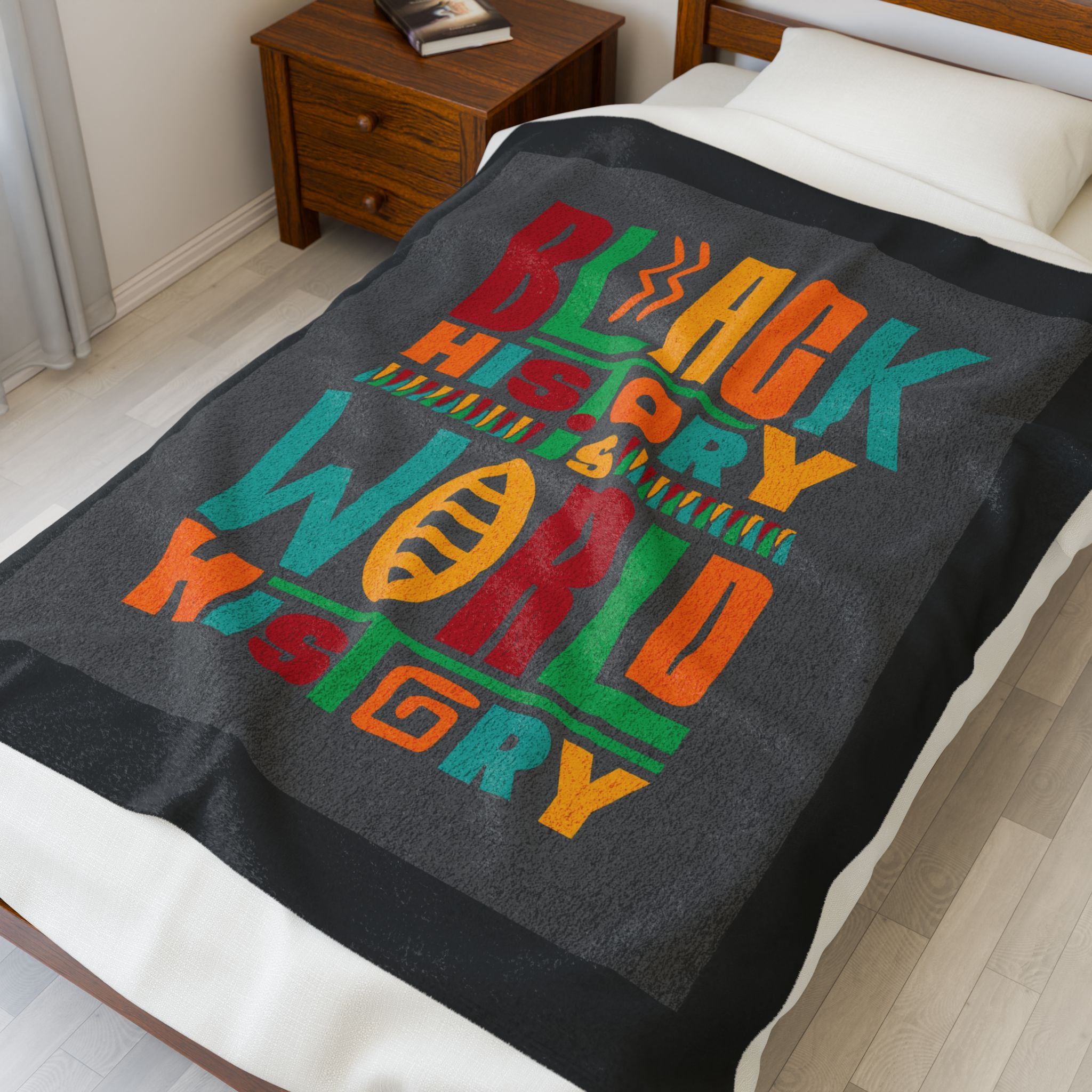 Colorful Black History Plush Blanket